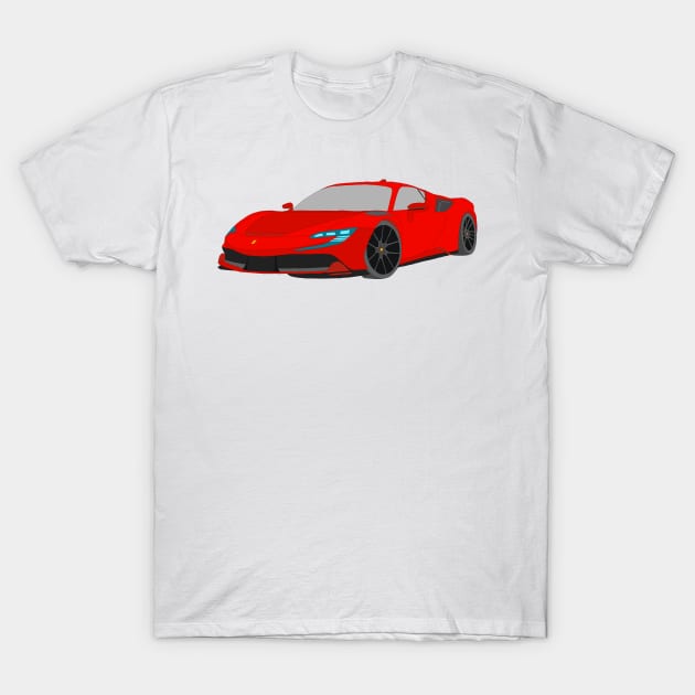 Ferrari SF90 Selfmade car Red T-Shirt by Merlins Desings